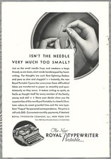 1930 ROYAL TYPEWRITER advertisement, Royal portable model typewriter  thumbnail