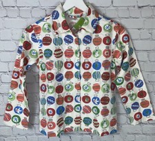 NWT GARNET HILL KIDS Unisex Christmas Ornaments Flannel Pajama Shirt Size Large