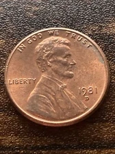 1981 D Penny Error Variety Lincoln Memorial D/D Filled “D” Actual Coin TK3454*