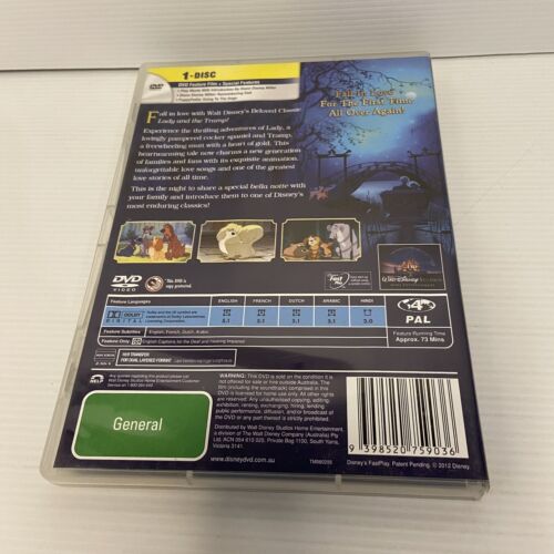 Disney Lady And The Tramp - 1955 (DVD, 2012) Animation - Region 4 - Picture 5 of 8