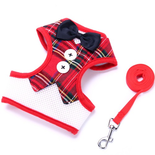 New Dog Walking Harness and Leash Fashion Tank Top Bow Evening Dress Chest Strap - Picture 12 of 20