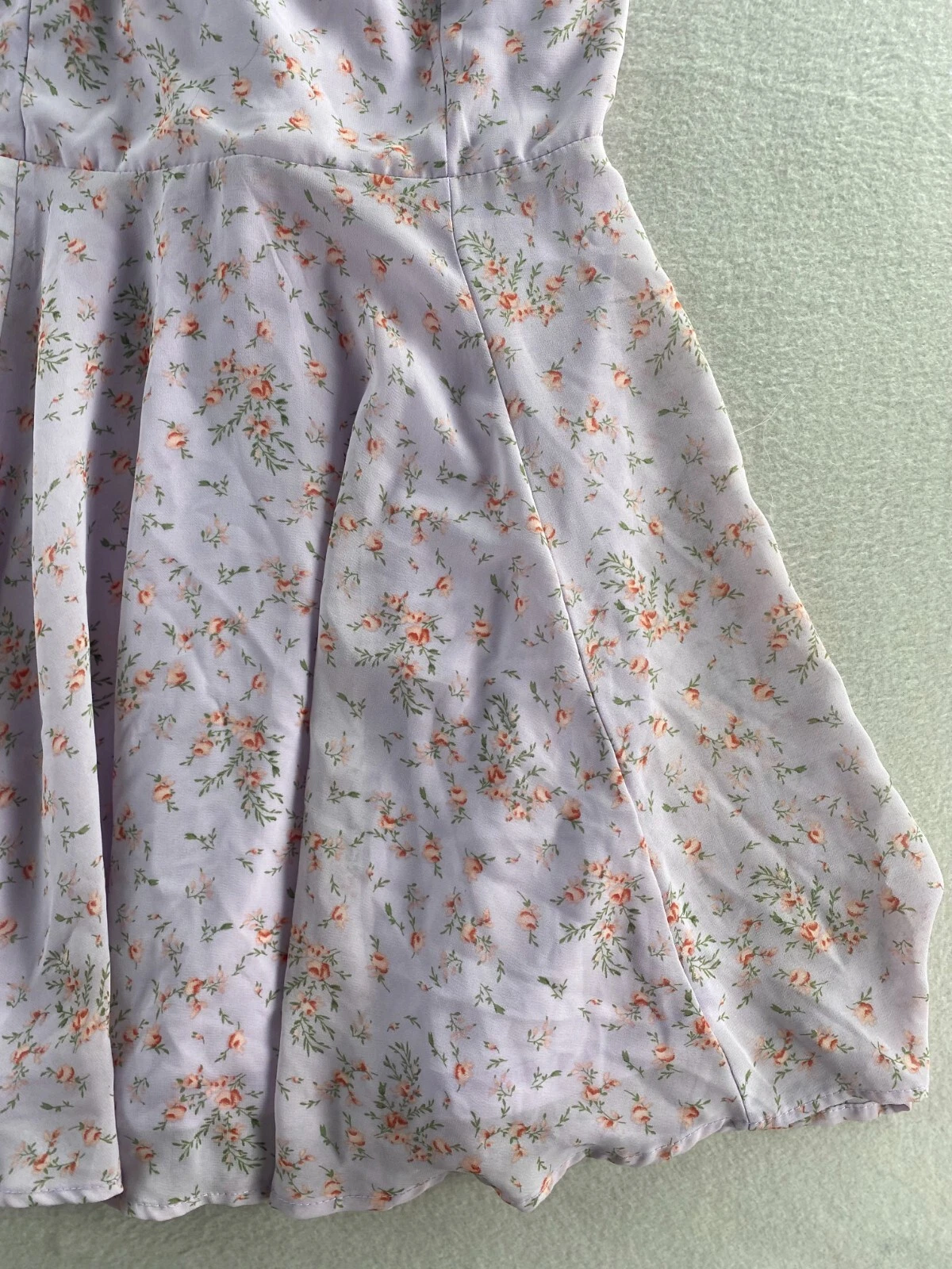 VETEMENTS Papaya Fit abito svasato donna grande viola floreale senza maniche spalline spaghetti