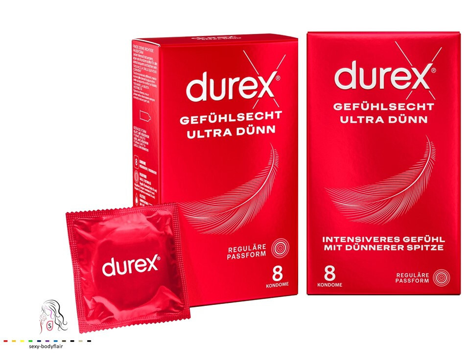 ♥ 16 durex Kondome Gefühlsecht Ultra 54mm / 2x8er Condome