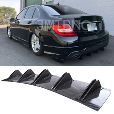 For Mercedes-Benz W204 W205 Rear Diffuser Fin Bumper Lip Splitter Spoiler Carbon