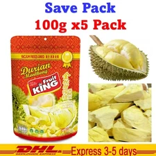 5x THAI NATURAL 100% SNACK FRUIT King Brand DURIAN Monthong Vacuum Freeze Dried