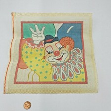 Hand Painted Needlepoint Pattern Canvas Clown Balloons Creepy Clown Fun Polka