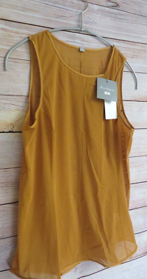 Mame Kurogouchi Uniqlo Women Sheer Sleeveless Top Brown XS M NWT