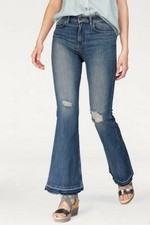 LTB Gwena High Rise Schlagjeans Damen Stretch Flare Destroyed Hose Blue Used L33