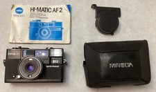 Minolta Hi Matic Af2 Auto Focus 35mm Film Flash Minolta Lens 38mm 1:2.8