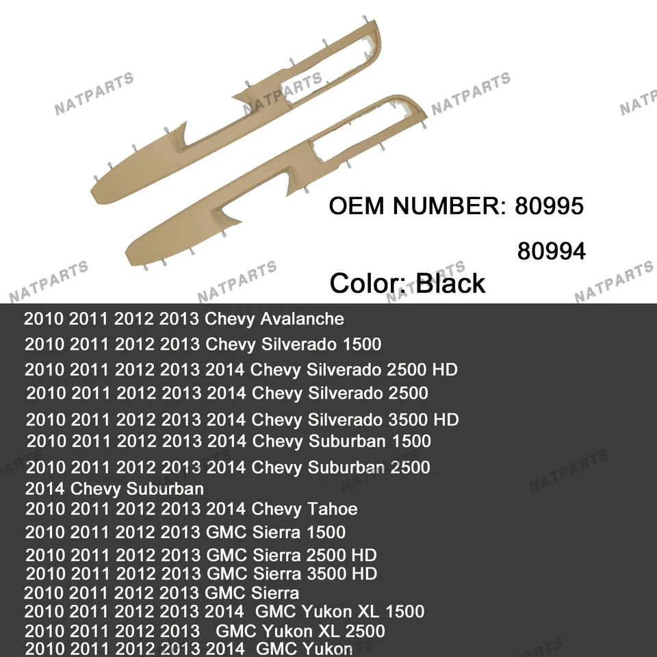 Пара ручек подлокотника передней двери для избранных моделей Chevrolet/GMC 10-14 годов выпуска - Изображение 4 из 4