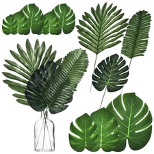 30 Pcs Tropical Leaves Decoration Artificial Flowers Party Palm Leaf