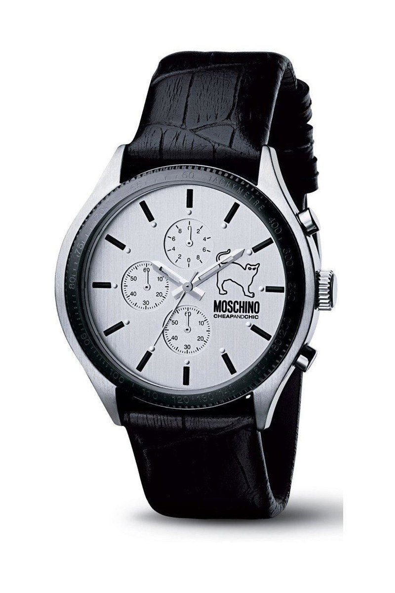 Moschino Uhr Herrenuhr Chronograph Let's Turn Edelstahl Silber