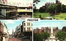 Vintage Postcard Shopping Centre Miller Park Fisher Gate Market Place Preston UK