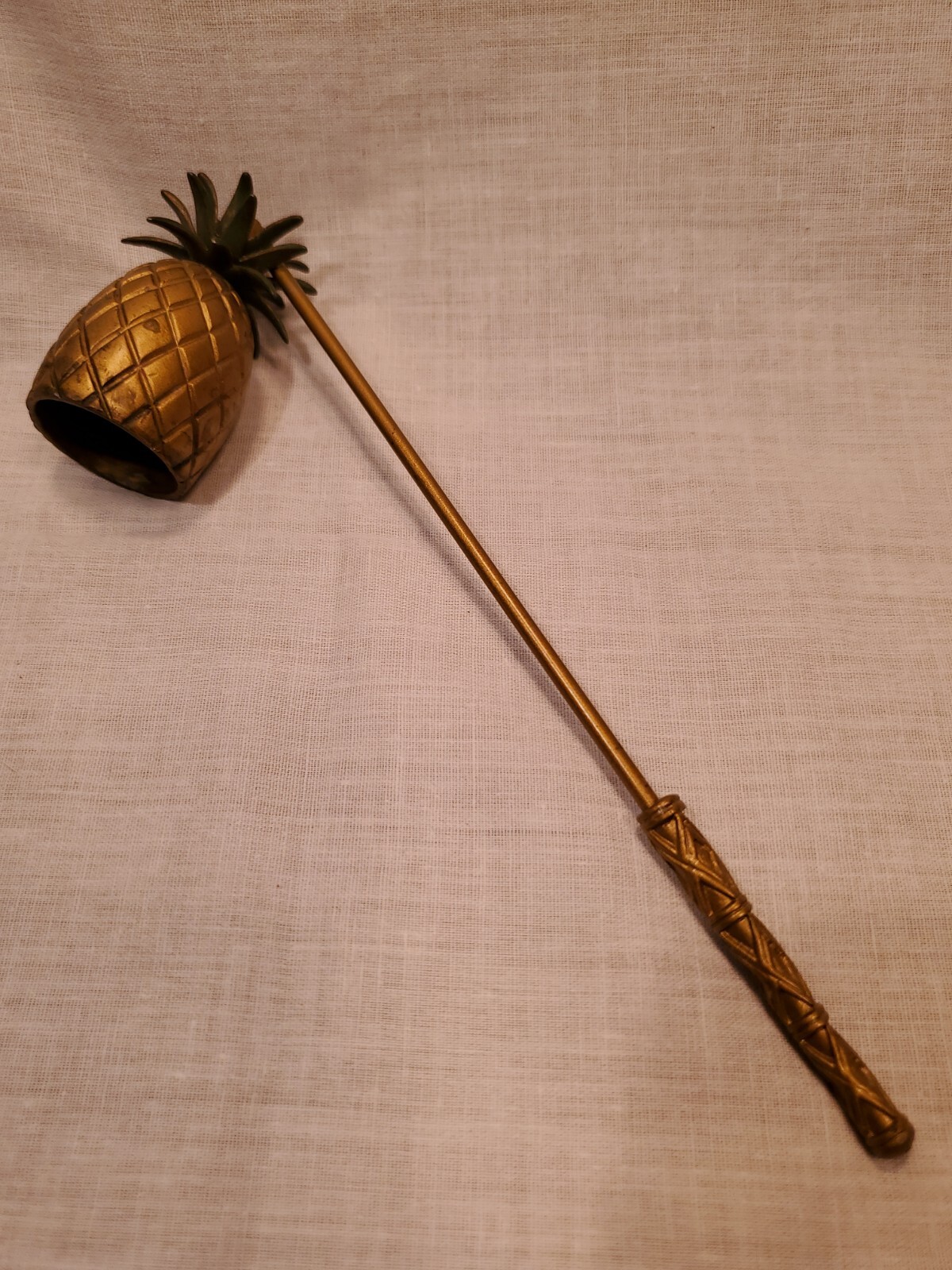Vintage Brass Pineapple Candle Snuffer 7" Handle Heavy Swivel eBay