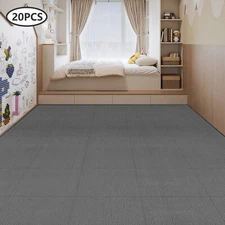 20PCS 50*50cm Self Adhesive Carpet Tiles Peel and Stick Floor Plank Mat Non-Slip