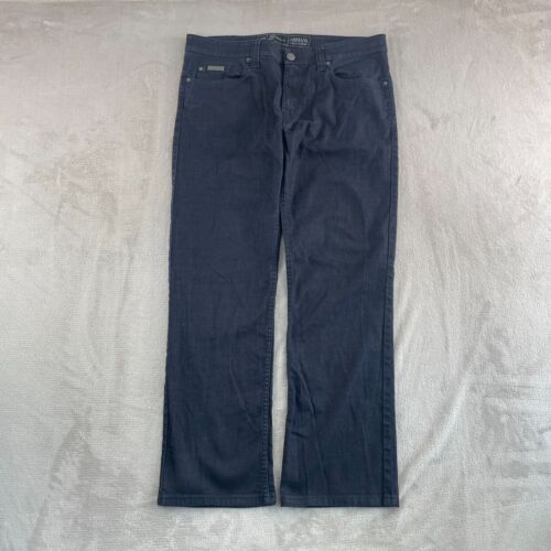 Armani Jeans Mens 36x30 Dark Blue Denim Regular Straight Leg Stretch Designer
