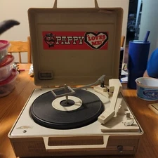 Vtg General Electric V631n Portable Record Player, Solid State Automatic 4-Speed