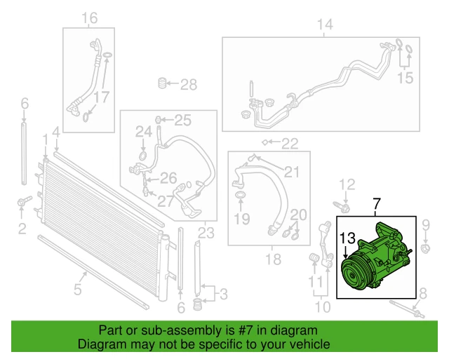 Genuine Ford OEM A/C Compressor and Clutch 2017-2020 Ford Fusion 1.5L YCC-552 - Image 2 of 4