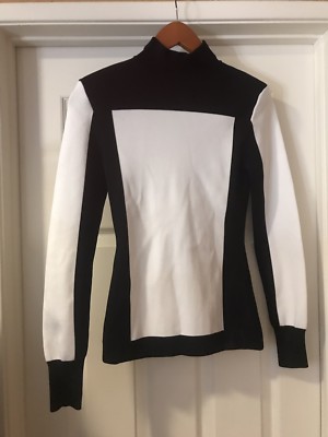 Pull Haut BALMAIN Pour H&M - Taille 8 - Noir Et Blanc - Cardigan à Zip