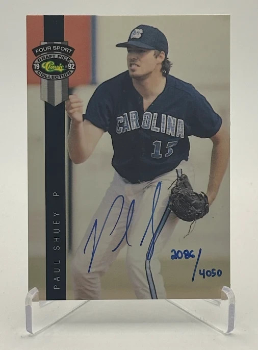 Paul Shuey 1992 Classic Rookie RC Auto /4050 ( Mets )