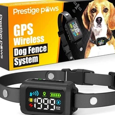 GPS Dog Tracker Collar with Wireless Fence – Waterproof, Rechargeable & Adjus...