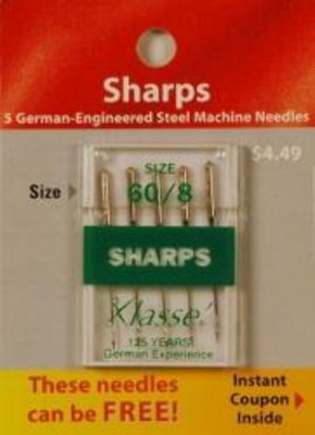 Klasse Sharps Threading Needles 60/8 - Buy 2 Get 1 FREE