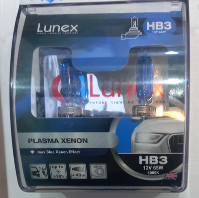 REDUCED! LUNEX HB3 Plasma Xenon Max Blue effect Headlamp Bulbs 2 Pack