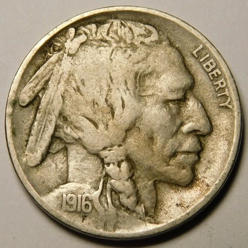 1916 S Buffalo Nickel F-VF   "Actual Coin Pictured- Not Cleaned"