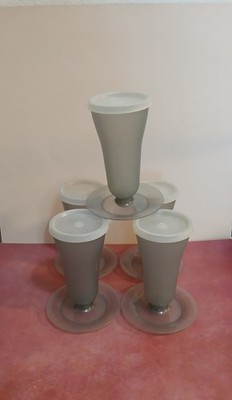 Set of 1970s Tupperware Parfait/Gelatin/Ice Cream Cups with Lids