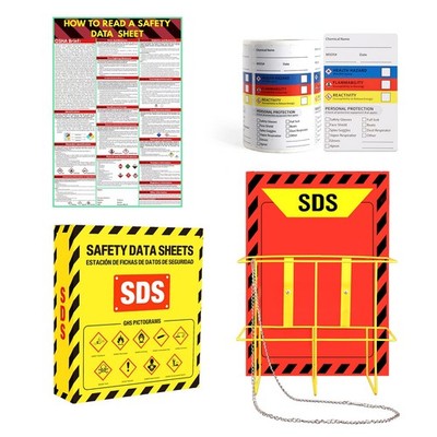 MSDS SDS Binder and Wall Station,Yellow Heavy Duty 3 Inch Material Safety Dat...