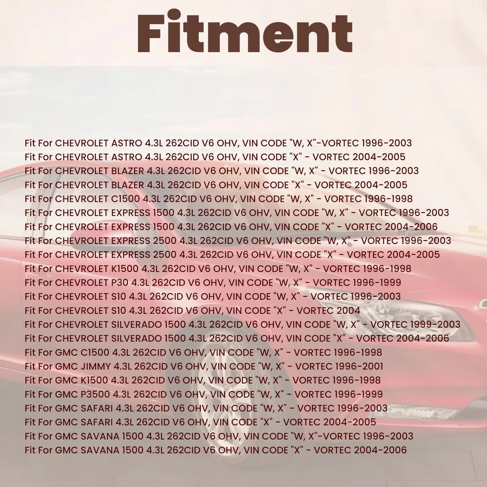 Juego de juntas de culata de motor para Chevy Astro Blazer GMC Jimmy 4,3 L 1996-2006 Foto 3 de 4