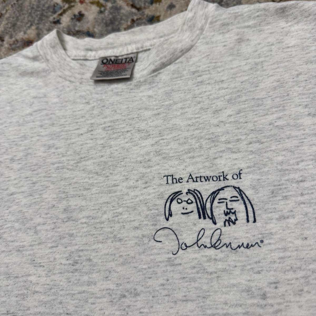 Vintage 90s John Lennon Yoko Ono Art Shirt Oneita Power T Medium