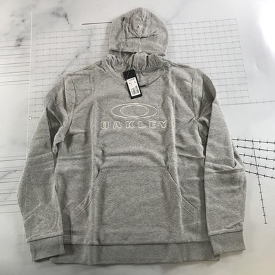 Oakley Hoodie Mens Large Gray Woven Bark PO Logo Fleece New Granite FOA403679