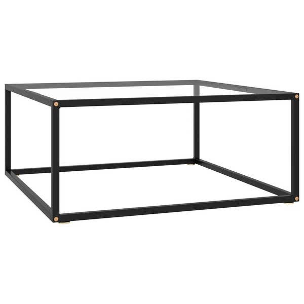 Couchtisch Schwarz Mit Hartglas 80X80X35 Cm-image