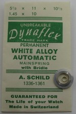 A Schild AS Watch 1336 1361 ... mainspring 771 with its bridle  white alloy 