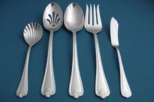 5pc Serving Tablespoon Pierced Fork Sugar Lenox BUTLERS GOURMET 18/8 Plume China