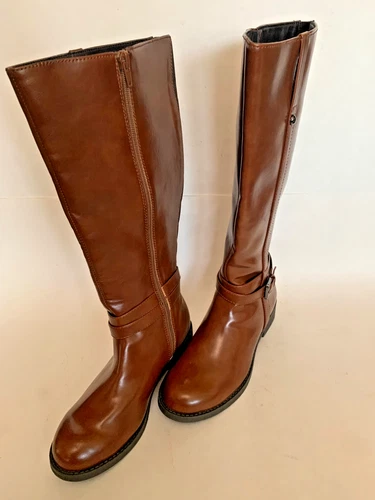 American Eagle Maisie Cognac Knee High Riding Boots | Women's Size 6W - NEW