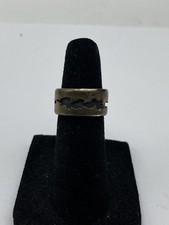 Sterling Silver Engraved Pattern Band Size 3 Ring 6.9g