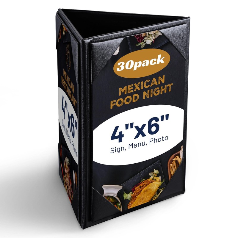 WeChef 30 Pack 4"x6" 3 Sides Table Tent Holder Menu Holder Bar Cafe Restaurant