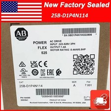 NEW Allen-Bradley 25B-D1P4N114 PowerFlex 525 0.4kW 0.5Hp AC Drive 25B-D1P4N114