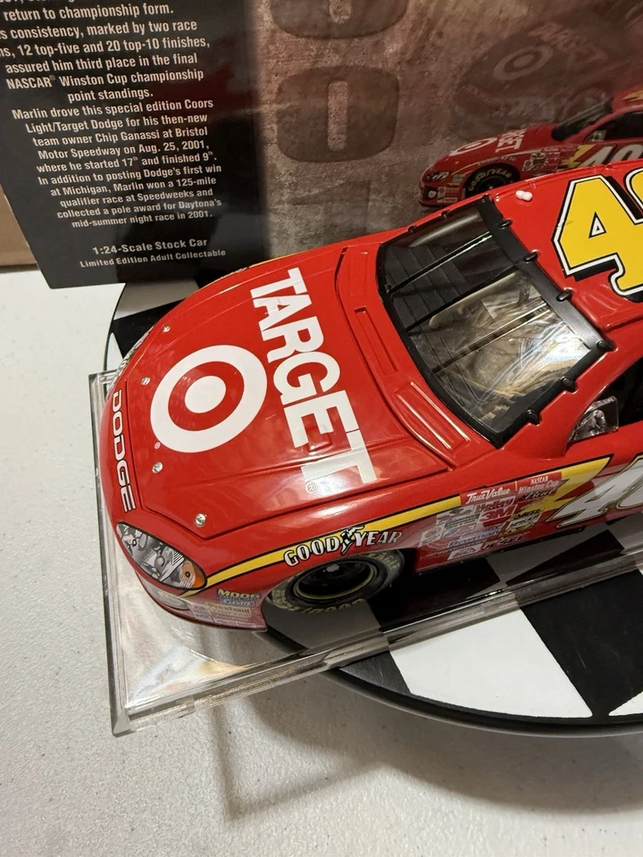 RARO* Sterling Marlin #40 COORS LIGHT TARGET HISTORIC SERIES 2001 1/24 Diecast - Imagem 3 de 4