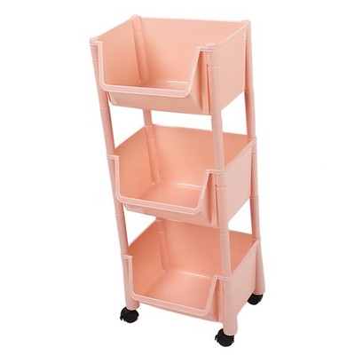 3 Tier Without Cover Compact Rolling Storage Organizer Large Capacity Mobile HOT
