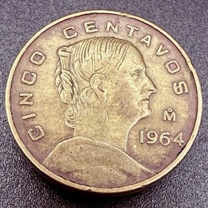 1964 Mexico 5 Centavos Josefa Ortiz de Dominguez KM 426 World Coin Eagle
