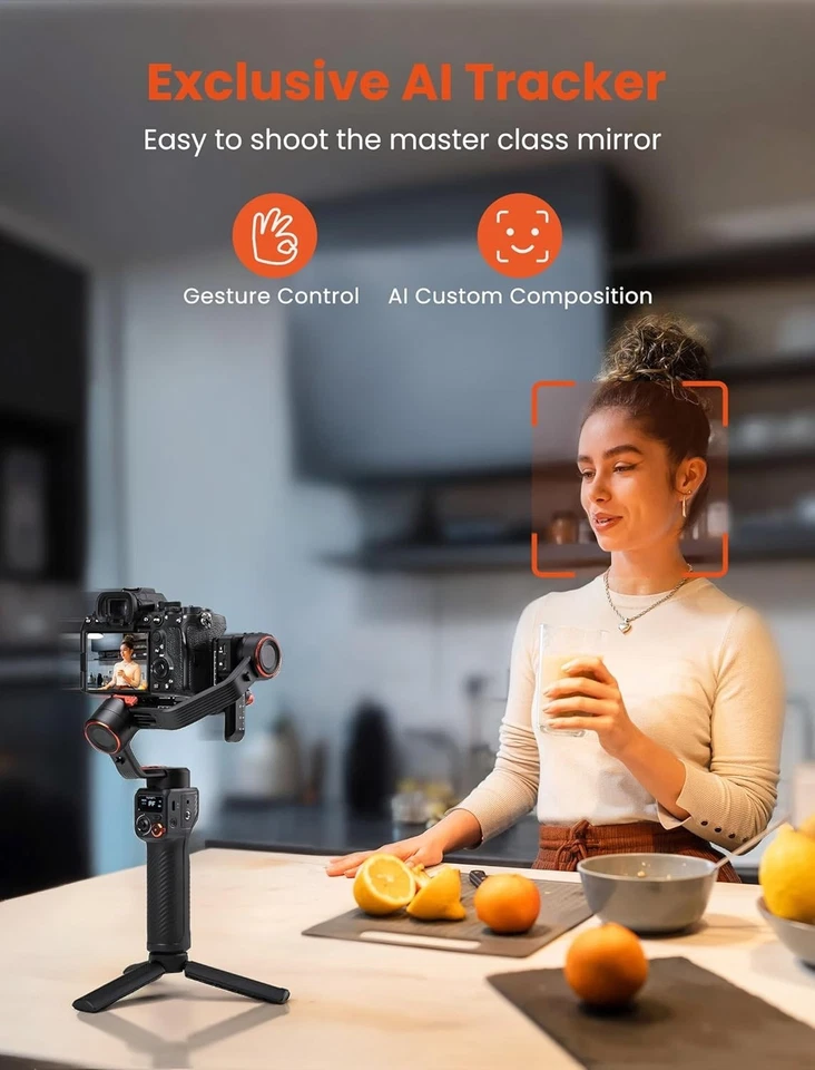 Professional 3-Axis Gimbal with AI Tracker - Supports Cameras & Smartphones - Image 4 of 4