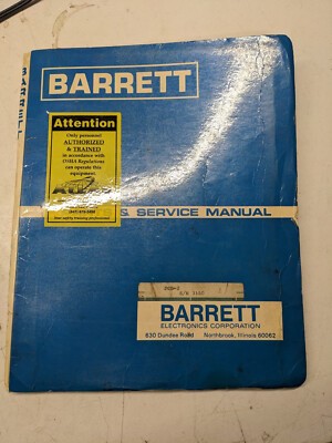 BARRETT FORK LIFT TRUCK PARTS LIST SERVICE MANUAL JCL-2 JC-2