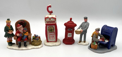 Lemax Christmas Village Santa Santaphone North Pole Mailman Mail Figurine Lot 5