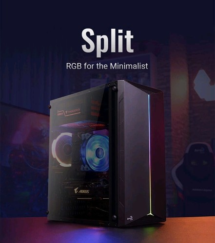 4718009158047 Aerocool Split Midi Tower Black Aerocool - Bild 3 von 4