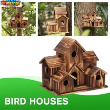 Garden Bird House Hanging 5 In 1 Nesting Box Outdoor Decoration Wooden Large
