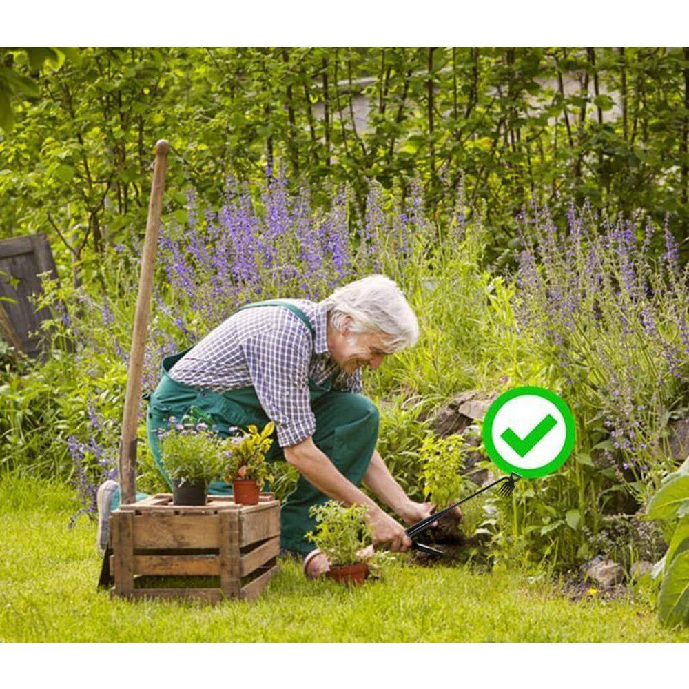 Garden Hand Weeder Tool Manganese Steel 2025 Weed Removal with Handle 5 Teeth Du