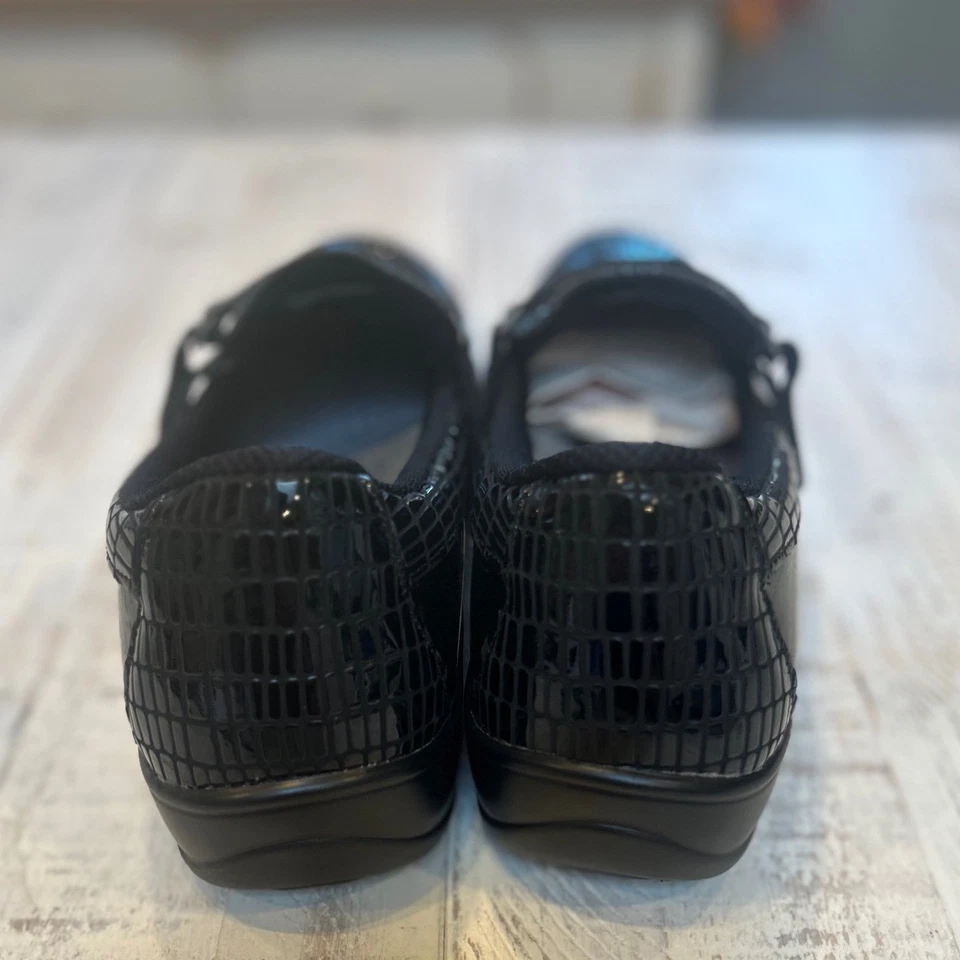 Mocassim Orthofeet masculino couro envernizado preto crocodilo em relevo 11,5 M - Imagem 4 de 4